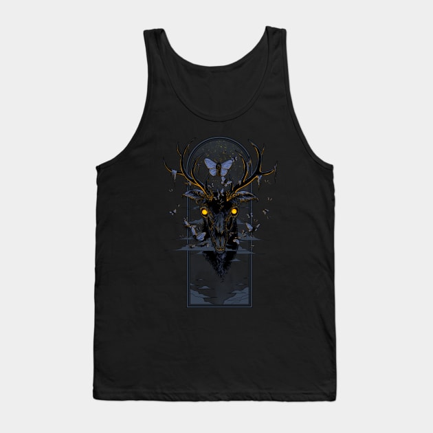 Moth Eaten Deer Head Tank Top by scumbugg